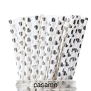 25pcs Foil Gold Silver Disposable Drinking Paper Straws Rainbow for Birthday Wedding Christmas Party Event Supplies