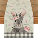 2025 Easter Rabbit Table Runner Linen Bunny Dining Table Cloth Placemat Spring Holiday Happy Easter Decoration For Home Kitchen