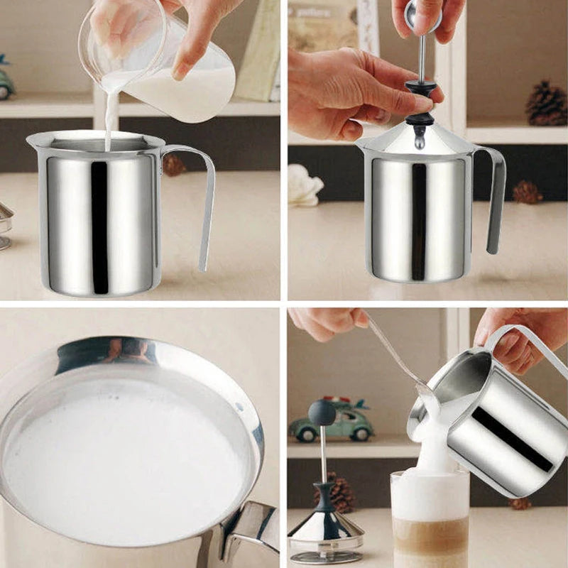 400ML Milk Frothers Maker Stainless Foam Machine Cream Blender Coffee Cappuccino Beater For Mixer Kitchen Milkshake Whisk Tool