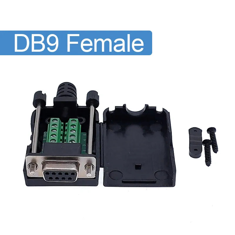 DB9 serial COM RS232 transfer-free Male Female Signals terminals connector D sub 9Pin hole