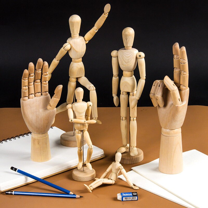 Drawing Sketch Mannequin Model Movable Limbs Wooden Hand Body Draw Action Toys Figures Home Decoration Artist Model Jointed Doll