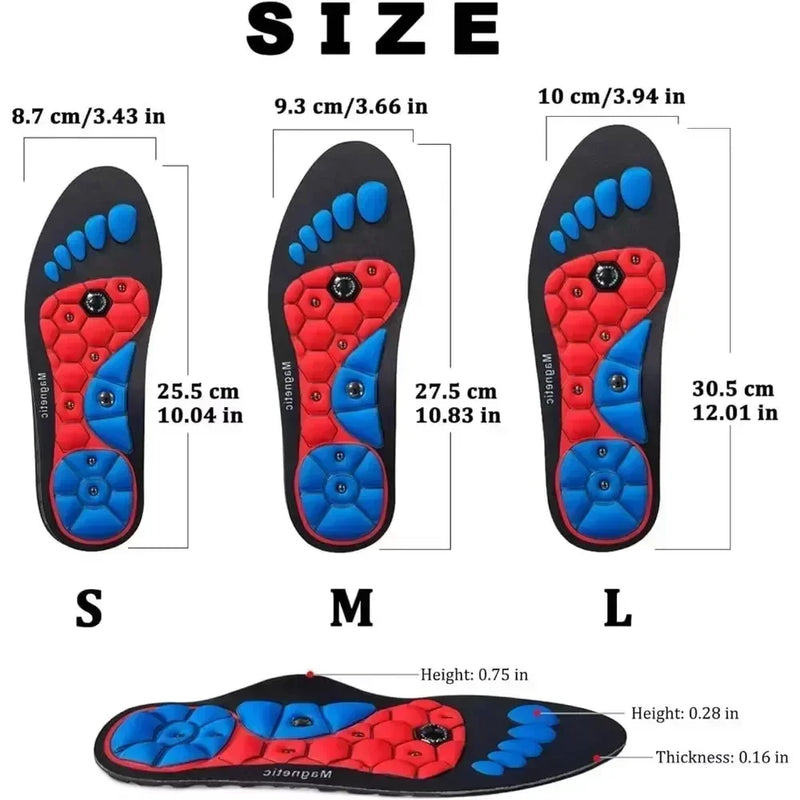1 Pair Foot Acupressures Insoles Men Women Foot Massage Sport Insoles Magnetic Therapy Insoles for Relieve Fatigue Foot Training