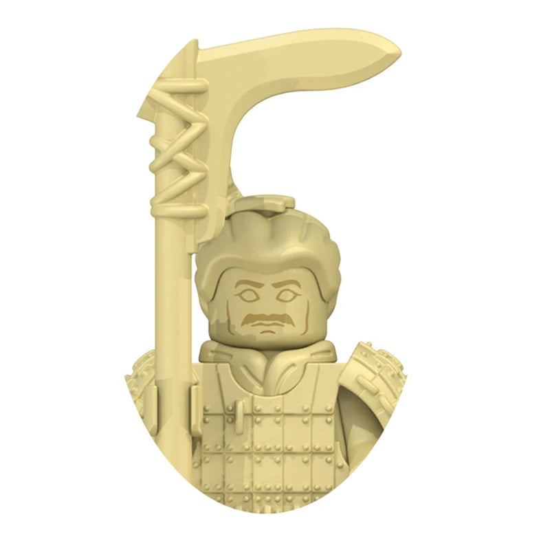 Ancient Chinese Soldier Qin Shihuang Han Ming Dynasty Liu Bang Terracotta Warriors Building Blocks Kids Bricks Toys Boys Gifts