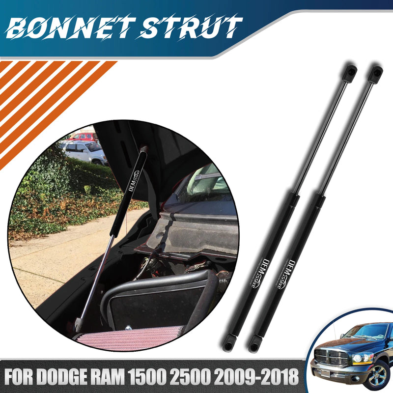 Pair Hood Lift Bonnet Struts Supports Shocks For Dodge Ram 1500 2500 2009 - 2018
