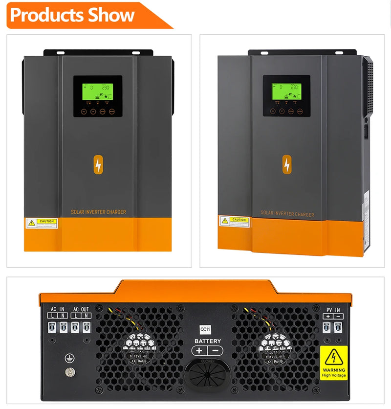 PowMr 3.2KW 24V Hybrid Solar Inverters 12V V Pure Sine wash 80A MPPT Solar Charge Controller Charges lithium Battery With WIFI