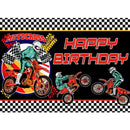 Motocross Racing Theme Backdrop Motorcycle Dirt Bike Photography Background for Boys Birthday Party Decoration Cake Table Banner