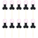 10pcs Glitter Willy Penis Cupcake Topper Funny Nude Dick Cake Toppers Wedding Favors Bachelorette Adult Hen Night Party Supplies