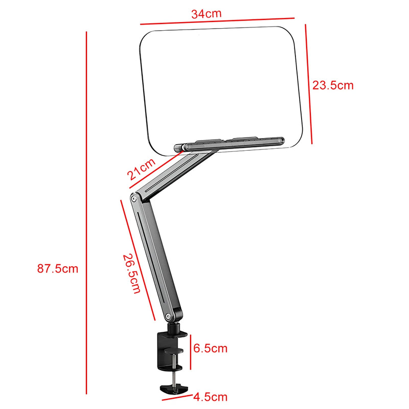 Acrylic Book Stand Ergonomic Foldable Book Support 360° Rotating Collapsible Desktop Riser Stand for Recipe Sheet Music Tablet