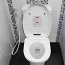 Electronic Heated Smart Toilet  Seat Bidet with Air Dryer Adjustable Temp LED Night Light Self-Cleaning Nozzle Side Controls