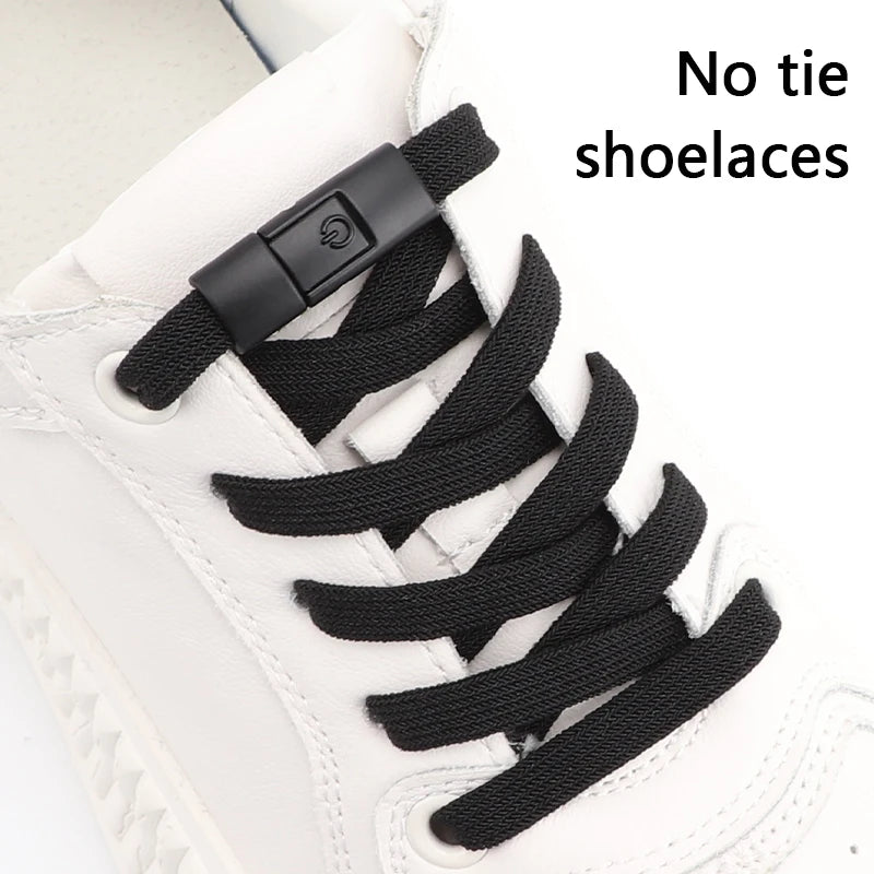 Press Lock Shoelaces Without ties Colorful Lock Elastic Laces Sneakers Kids Adult Flats No Tie Shoe laces for Shoes Accessories