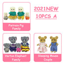 Easter Bunny 10-18Pcs Forest Family Miniture Animals Doll Toy Simulation 1:12 Reindeer Panda Figure Girl Dollhouse Birthday Gift