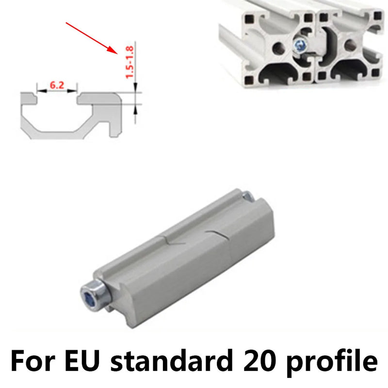 European Standard Aluminum Profile One-Line Connector Parallel Clamping Head 20 30 40 45 Docking Fixed Block Built-in Connector