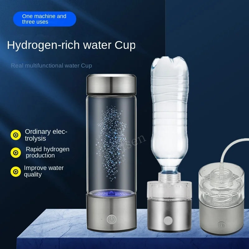 Hydrogen Generator Water Cup Filter Ionizer Maker Hydrogen-Rich Water Portable Super Antioxidants ORP Hydrogen Bottle 420ml