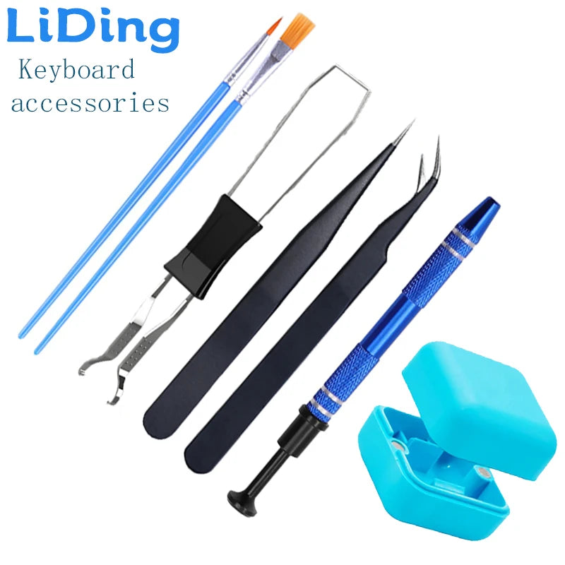 Keyboard Accessory Switch Opener Keycaps Puller Clamp Tweezers for Hot Swap Mechanical Gaming Keyboard Lubrication Kit