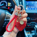 Crystal Car Keychain for Women with Sparkly Rhinestone,Heart Shape Keychains for Girls, Birthday Easter Valentines Day Gifts