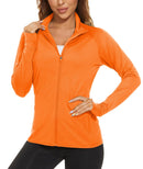 TACVASEN Full Zip UPF 50+ Sun Protection Summer Jackets Womens Long Sleeve Shirts Casual Jackets W/ Zipper Pockets Tops Outdoor