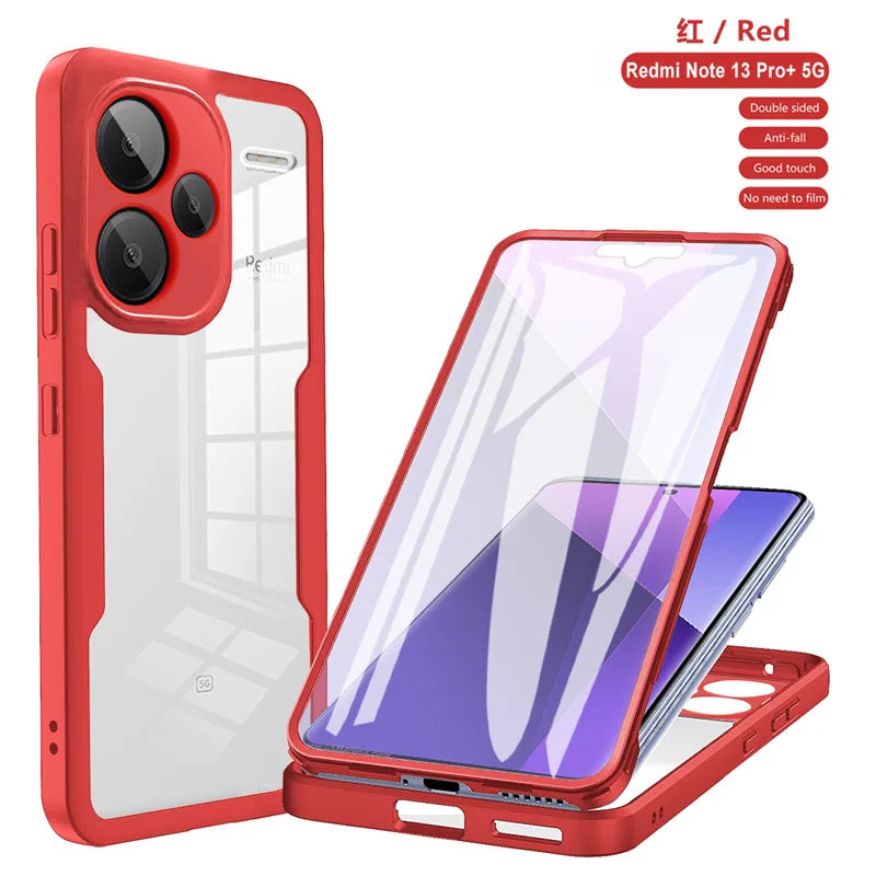 Full Protection Case for Xiaomi Redmi Note 13 Pro Plus 5G Clear Double Side Hard Cover Case for Xiaomi Redmi Note 13 Pro Plus 5G