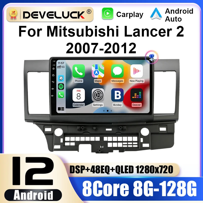 2 Din Android 12 Car Radio For Mitsubishi Lancer 10 CY 2 2007-2017 Multimedia Video Player GPS Carplay Auto Stereo DVD Head Unit