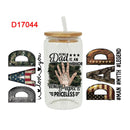 3D UV DTF Transfers Stickers 16oz Cup Wraps Dad Father's Day Printed For DIY Glass Ceramic Metal Leather Etc. D17043