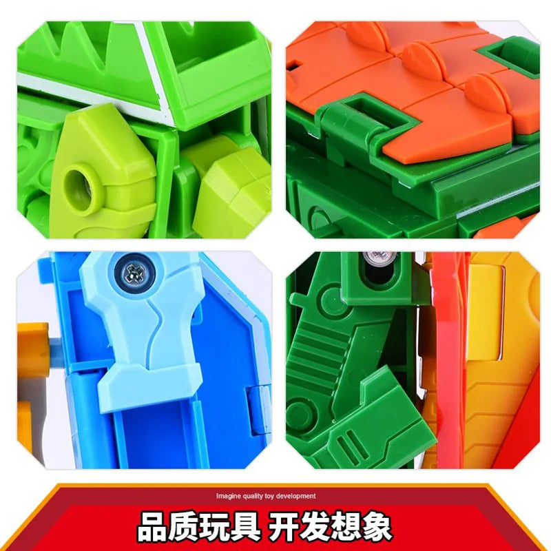 26 GUDI English Letter Learn A-Z Alphabet Transformation Robot Dinosaur Deformation Animal Action Figures  Building Block Toys