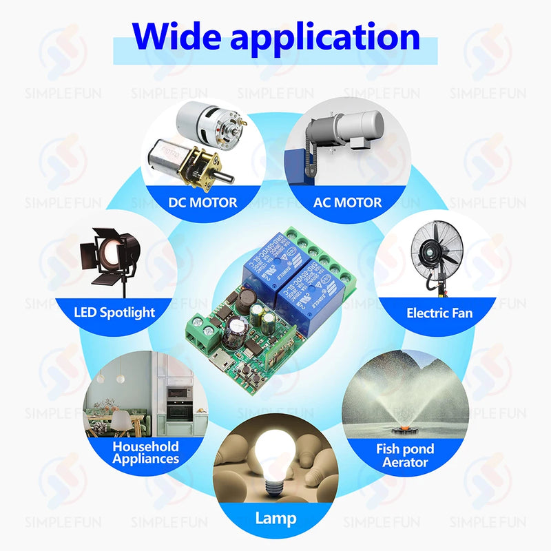 EWelink WiFi Smart Switch,DC 5V 12V 24V 48V 2CH Relay Receiver,Timer Module,Alexa Google Home Voice Control,Switch Modification