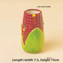 Corn-Shaped Ceramic Hamster Hideout Food Water Bottle Holder for Hamsters Gerbils Small Pets for Summer Cooling Cage Decoration