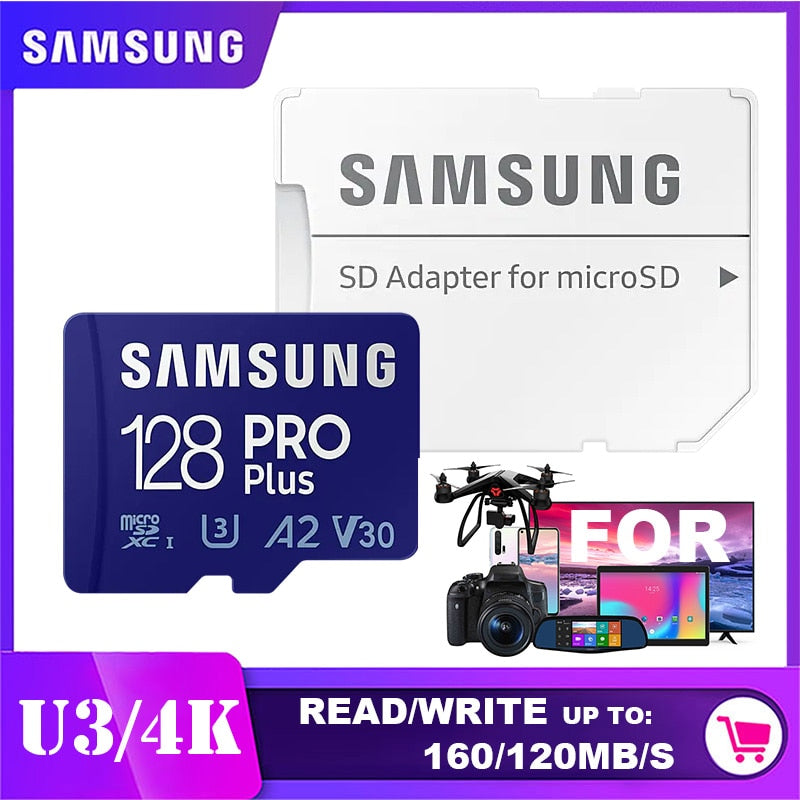 SAMSUNG EVO Plus Memory Card 32GB/SDHC 64GB/128GB/256GB/512GB SDXC Micro SD/TF Flash Cards MicroSD UHS-1 For Phone Drone Camera