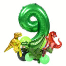 19PCS/PACK 32 inch Green Digital Dinosaur Aluminum Film Balloon Set Forest Theme Party Decoration Balloon