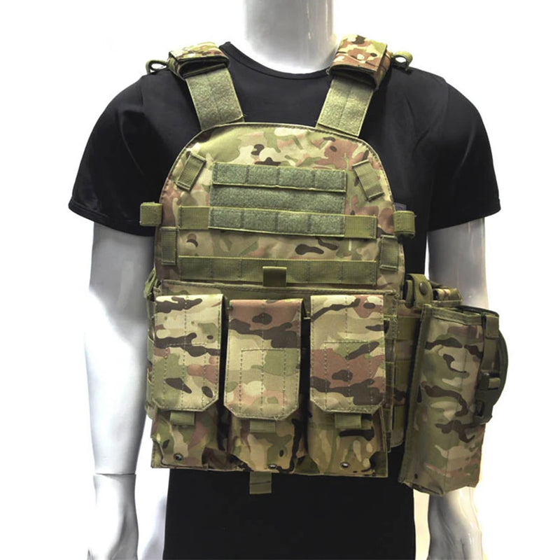 Nylon Tactical Vest Body Armor Hunting Carrier Airsoft Accessories CS Combat MOLLE Camo Military Army Vest for Outdoor Hunting