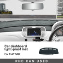 Flannel Dashmat For Fiat 500 2008-2011 Abarth 595 2012 2013 2014 2015 2016 2017 2018 2019 2020 2021-2023 Sunshade Mat Carpet Pad