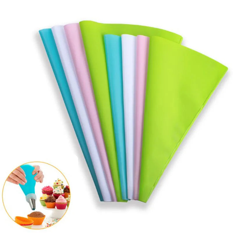 4PCS Confectionery Bag Silicone Icing Piping Cream Pastry Nozzle Bags DIY Cake Decorating Baking Tools for Russian  Tips