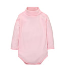 Baby Girls' Bodysuit Long Sleeve Triangle 100% Cotton Soft Comfortable Jumpsuit  Solid Color Fashion Simple High Collar 0-2 Yeas
