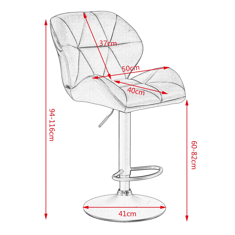 WOLTU 2PCs Bar Chairs Adjustable Swivel Counter Bar Stools Gas Lift Steel Footrest Base Kitchen Island Breakfast Dining Stools