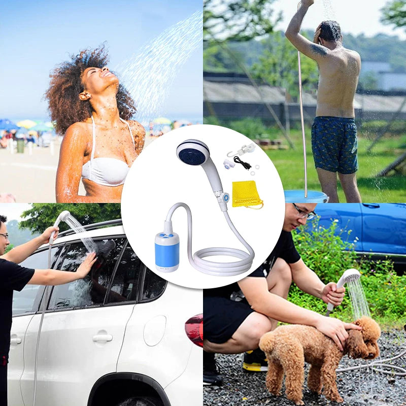 Camping Shower Set Portable Outdoor Shower Electric Hiking Shower Water Bag For Travel Car Washing Camping Survival Equipment