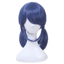 L-email wig Synthetic Hair Marinette Cosplay Wig Dark Blue Double Ponytails Straight Halloween Heat Resistant Women Wigs