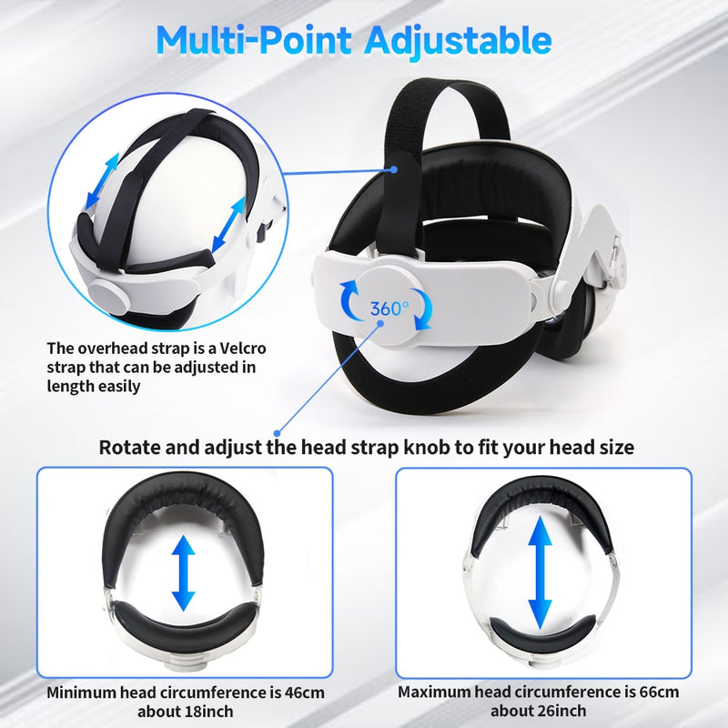 Ficep Head Strap for Oculus Quest 2 Halo Strap Adjustable Comfortable Oculus Quest 2 Head Strap for Oculus Quest2 Accessories