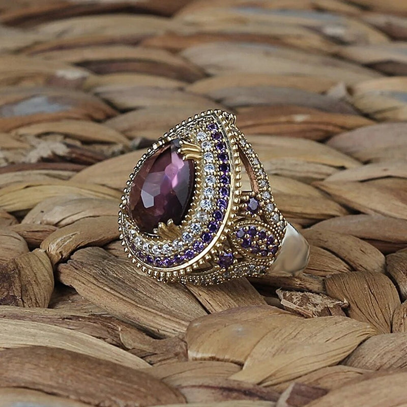 Ring for woman 925 Sterling Silver Jewelry Amethyst Stone All Size