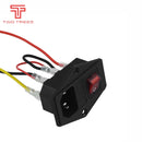 3D Printer Parts 220V/110V 6A Power Supply Switch Male Socket with Fuse for DIY Accessories AC Power Socket Wiring Connector