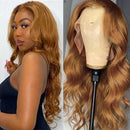 Tuneful Ginger Blonde Colored 13x4 5x5 HD Lace Front Closure Echthaar Perücken Körperwelle Frontal Perücken