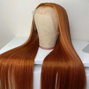 Tuneful Ginger Colored 13x4 5x5 HD Lace Front Closure Echthaarperücken Gerade Perücken