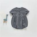 Mamelucos de bebé niña bordados con cuello en V de manga corta de verano 2021