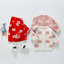 Cute flower infant baby girls cardigan sweater