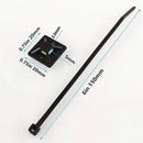 MONTAJES DE SUJETADORES AUTOADHESIVOS WAHSURE CON SUJETADORES CON CREMALLERA DE 6 PULGADAS KIT DE COMBINACIÓN DE BRICOLAJE NEGRO (PAQUETE DE 100+100) CUADRADOS DE 0.75X0.75 PULGADAS PARA EL HOGAR, LA OFICINA