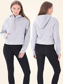 Übergroßer LuLu-Scuba-Hoodie für Damen, Dupes, Innenfleece, halber Reißverschluss, Zitronen-Pullover, Langarm-Tops, Tasche, Daumenloch