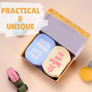 Juego de calcetines neutros para bebé con citas divertidas (4 pares)