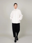 ASSUAL Abrigo cálido de invierno con cuello alto y bolsillo de piel sintética con cremallera