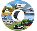 Panel solar flexible de 100 W 12 V para RV, barco, autocaravana | PODER DE IRÚN 