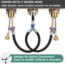 PARLOS 2-Griff-8-Zoll-Badarmatur mit Ventil und Pop-Up-Ablaufgarnitur und cUPC-Wasserhahn-Zulaufschläuchen, Mattschwarz, Demeter, 1,5 GPM