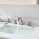 PARLOS Weit verbreiteter Zwei-Griff-Badezimmerarmatur mit Metall-Pop-Up-Ablauf und cUPC-Wasserhahn-Zuleitungen, Nickel gebürstet