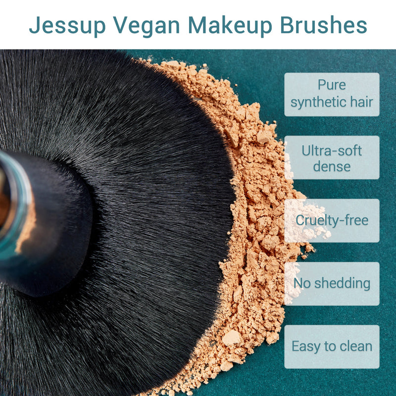 Jessup Pro Makeup Brushes Set 15pcs Cosmetic Make up Powder Foundation Eyeshadow Eyeliner Lip Black T092